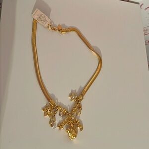 NWT Kirks Folly Gold Necklace with angel and stars design